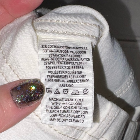 Free People Femme White Denim Mini Skirt Size 2 - Picture 7 of 9